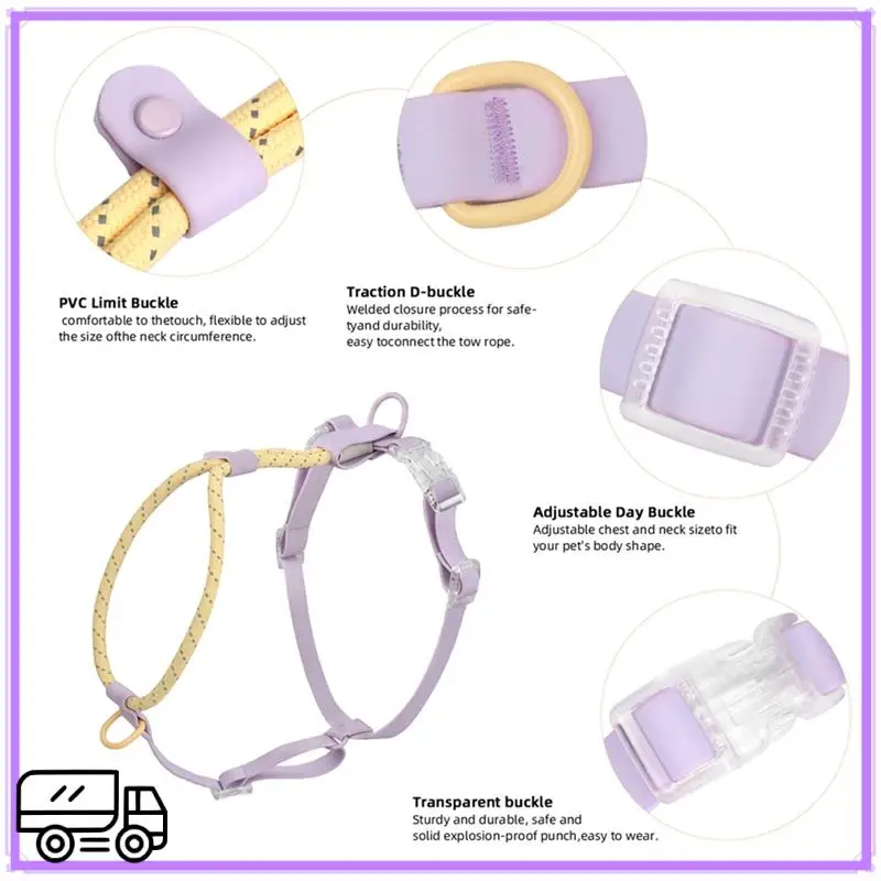 

High Quality Kawaii Summer Cooling Pet Harness Leash Set For Medium Large Dogs No Pull Nylon Adjustable Dog Harness Suit French