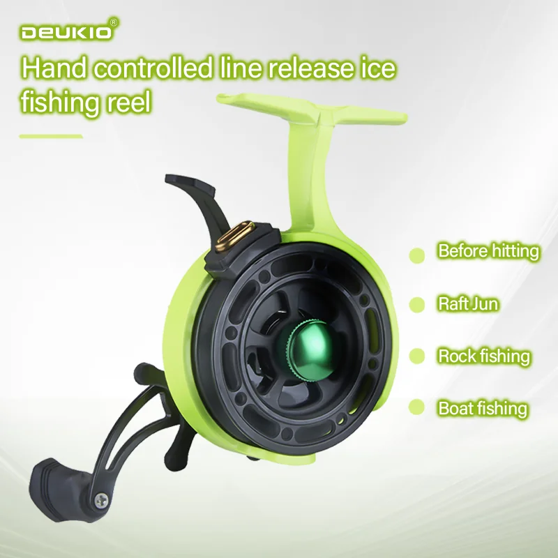 Ice Fishing Reel Raft Front Fishing Wheel Plastic Spool 4+1BB Magnetic Brake Adjust Line Speed Control Radial Gap for Ice Fishin