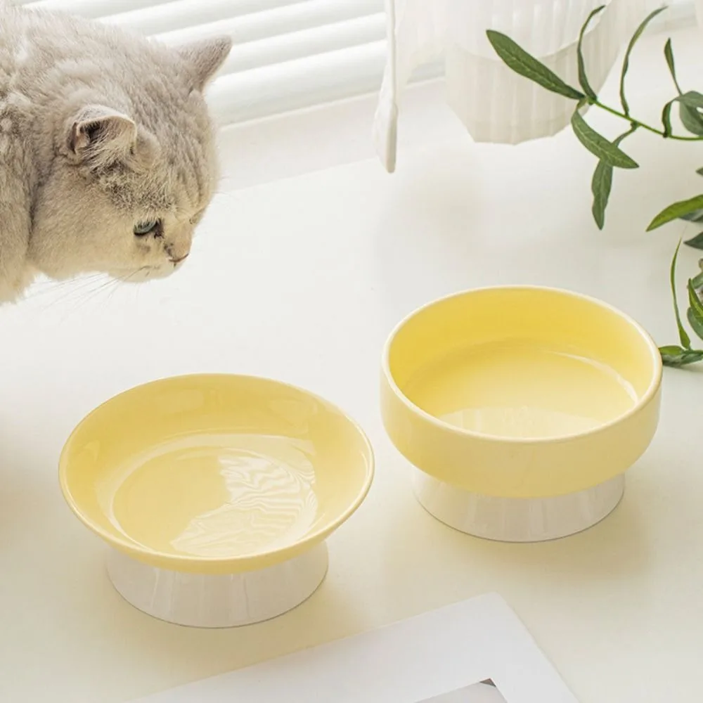 Creative Ceramic Cat Bowl Cute Large Capacity Dog Food Feeding Basin Anti Tipping Non-slip Pet Drinking Feeder Neck Protection