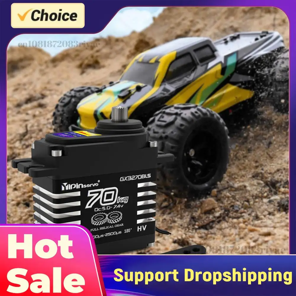 

70KG Brushless Servos 7.4V Oblique Gear Digital Servos Metal Gear Steering Servos for 1/8 1/10 Scale RC Car