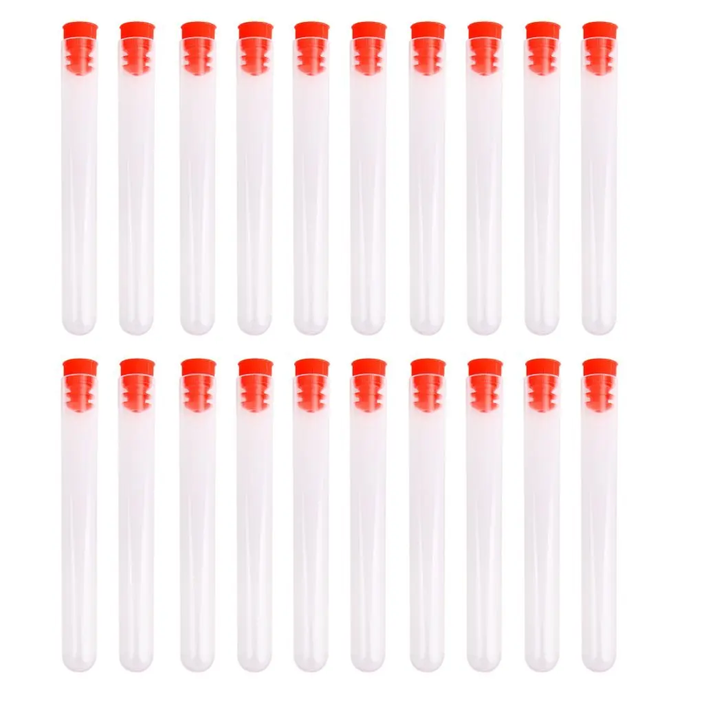 

20 Pcs Plastic Test Tube Lab Laboratory Instrument Tubes with Non-Graduated Trapezoidal