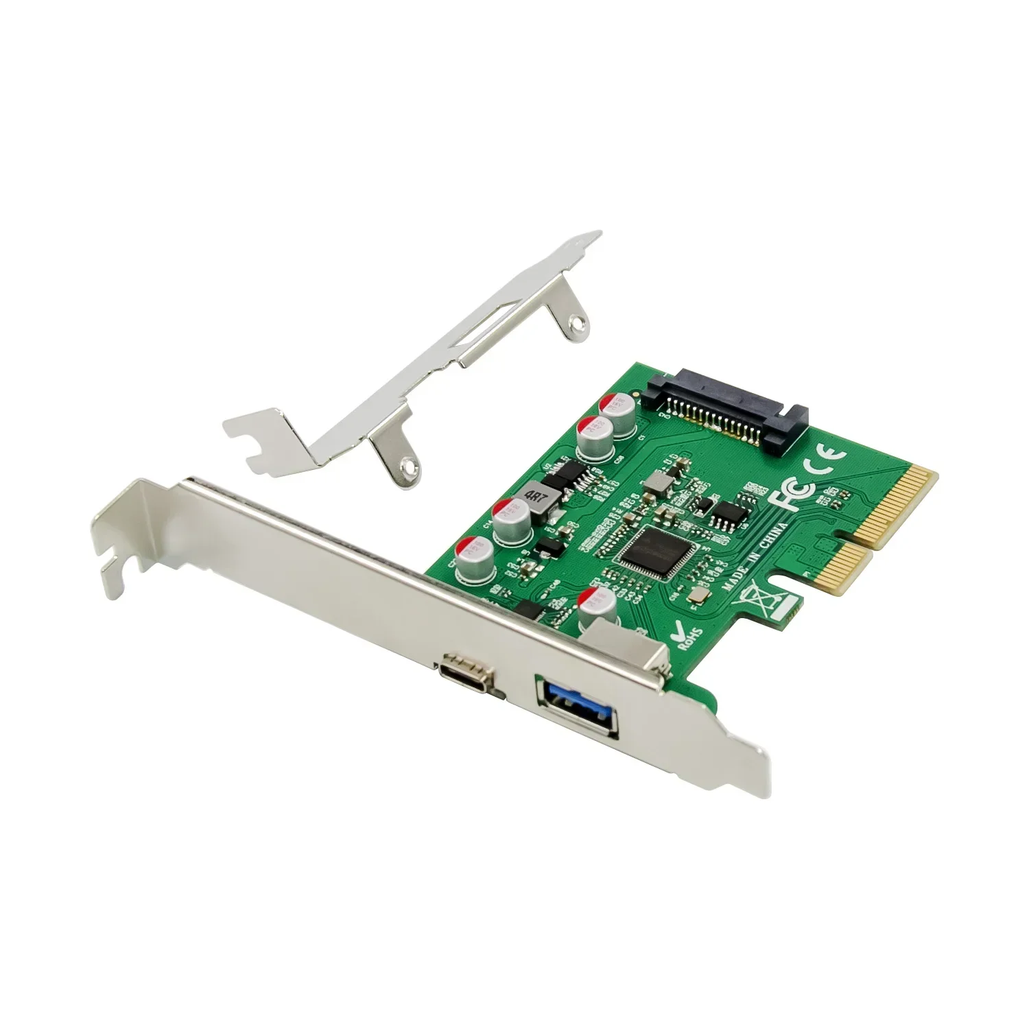 USB 3.1 Type C PCIe Expansion Card PCI-E to USB3.1 GEN 2 10Gbps USB Type-C + USB3.0 Type A Riser Card PCI Express x4 USB Adapter