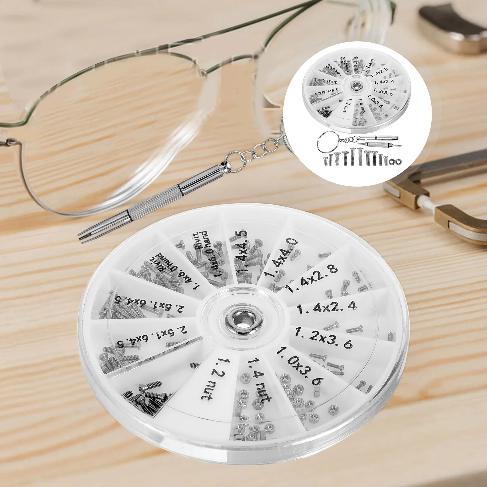 Stainless Steel Glasses Screw Assortment Kit Anti Rust Nose Pad Screws Nut Universal Eyeglass Sunglasses Replacement Accessory