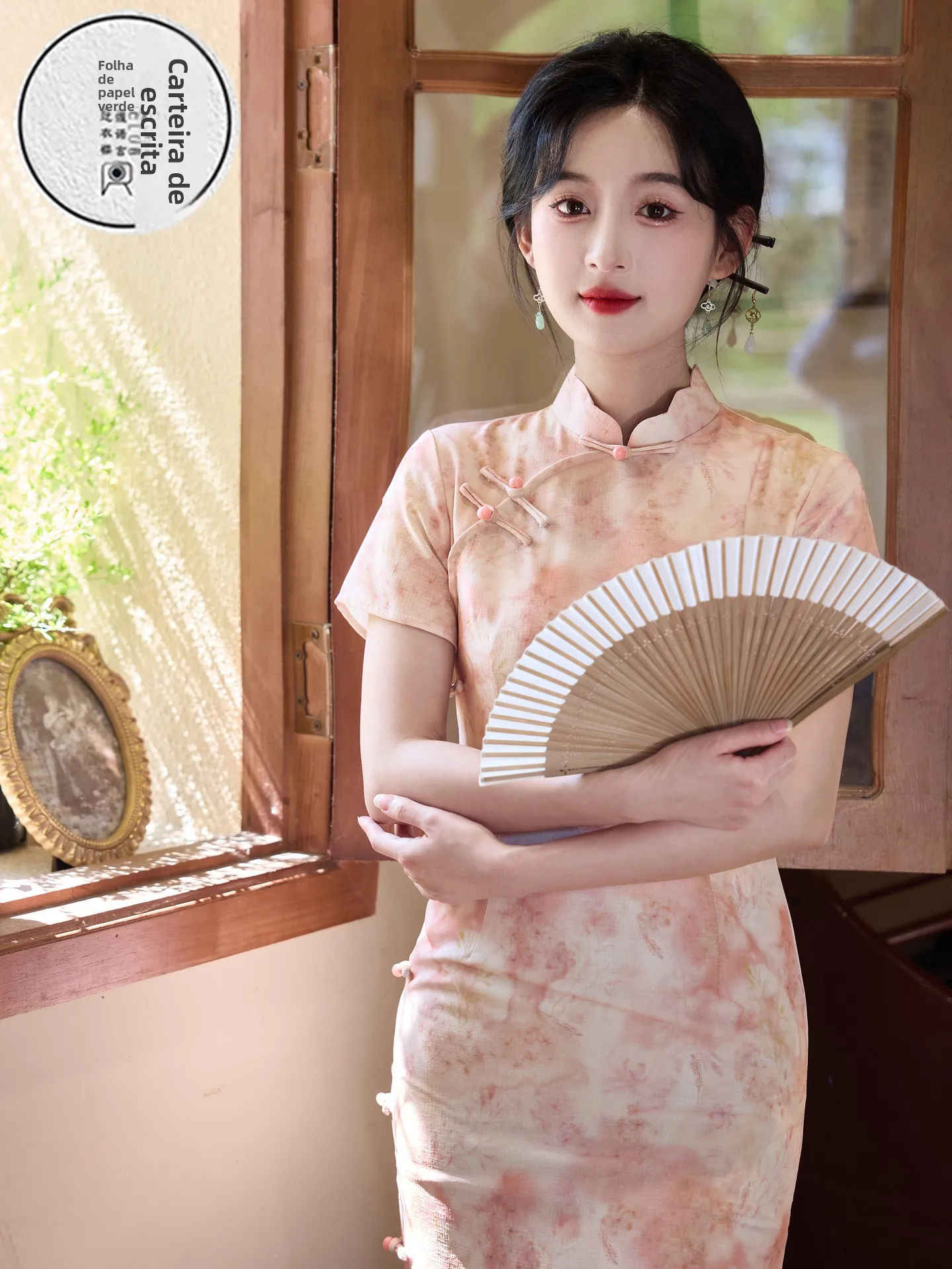 pink-young-sle-small-size-women's-ele-daily-wear-high-end-summer-new-model-breathable-floral-polyester-fiber