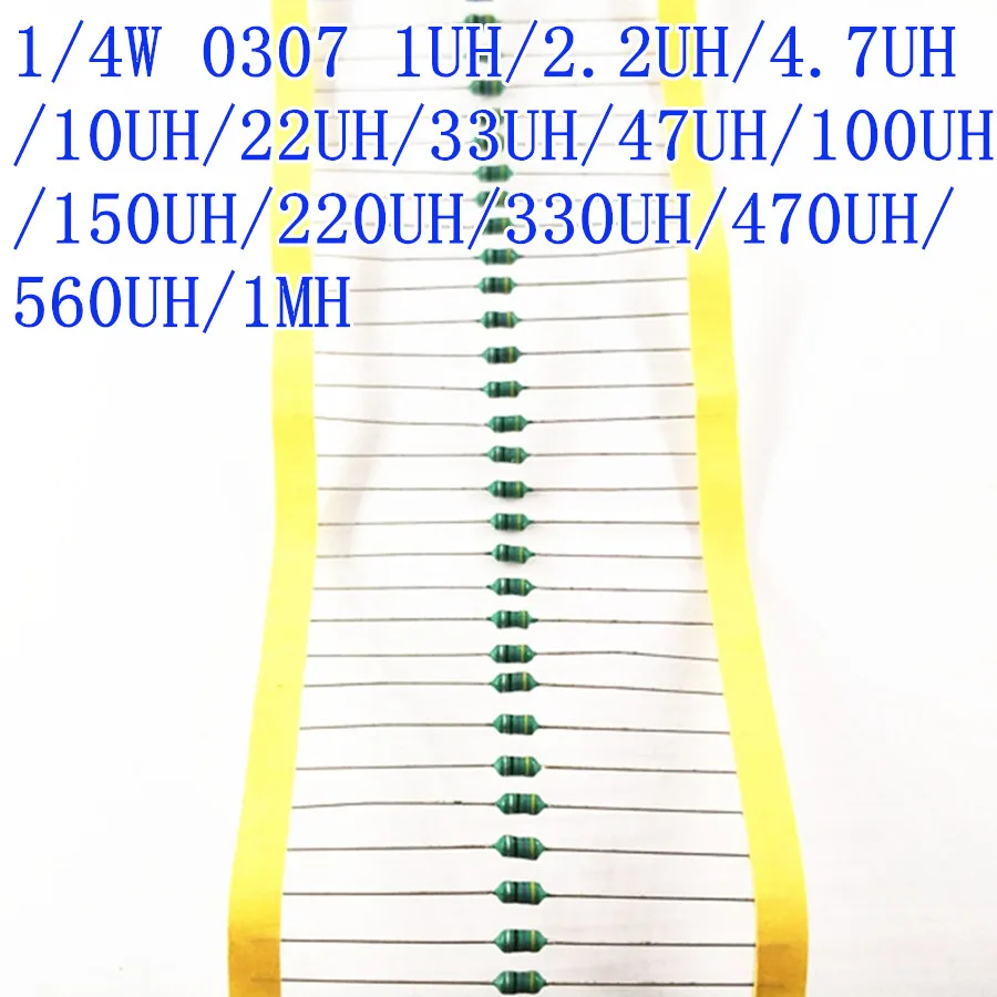 

3000pcs/LOT 1/4W color ring inductor 0307 1UH 2.2UH 4.7UH 10UH 22UH 33UH 47UH 100UH 150UH 220UH 470UH 560UH 1MH