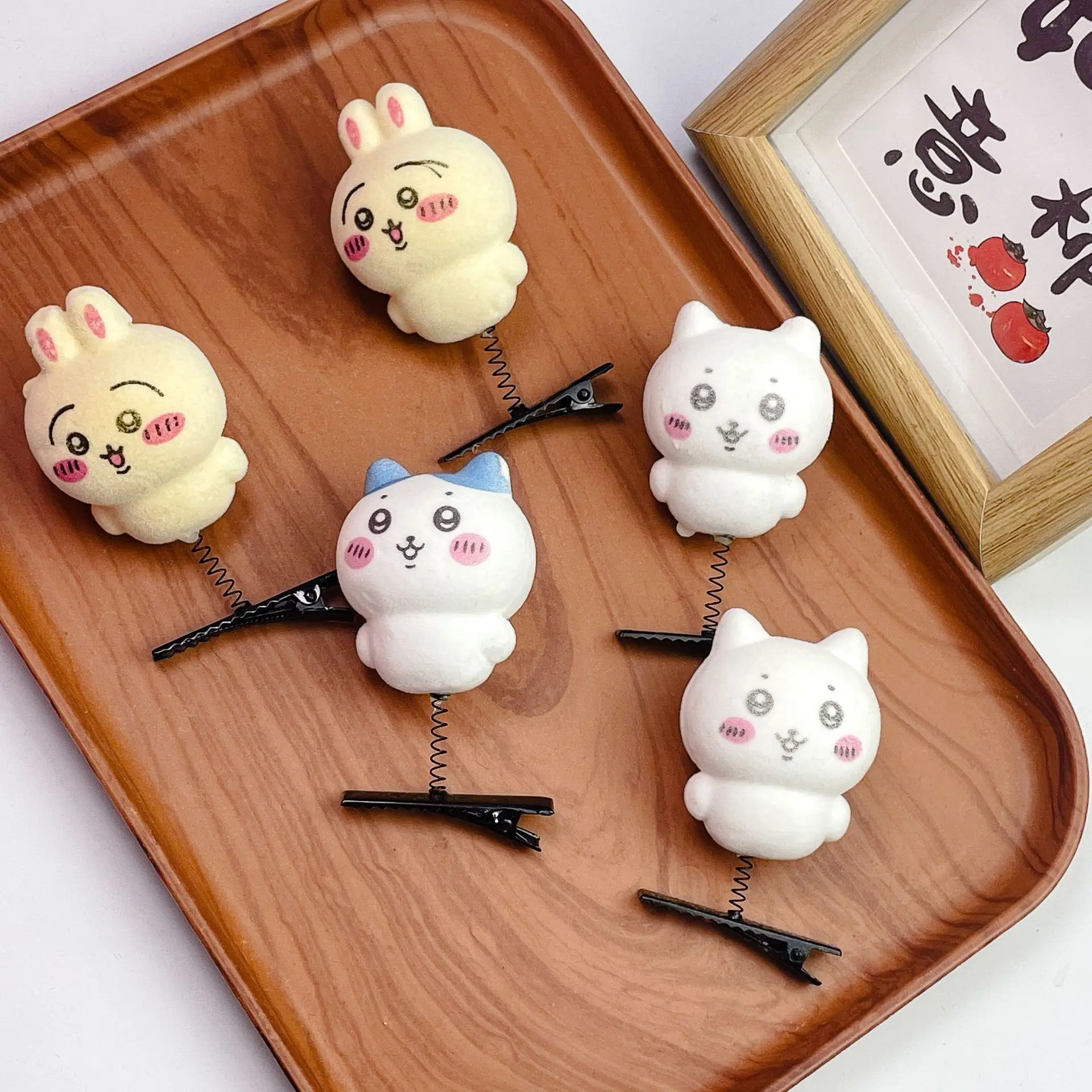 

Cartoon Chiikawa Three Dimensional Spring Clip Cute Interesting Hachiware Usagi Hairpin with Clip for Student Hair Accessories