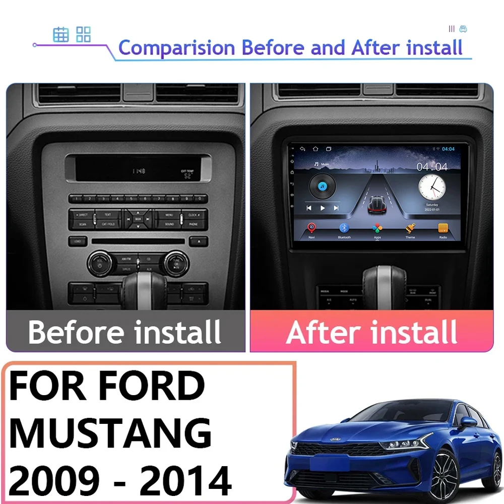 7862 For Ford Mustang V S-197 2009 - 2014 Android Auto Car Radio Multimedia Video Player WIFI GPS Navigation Carplay 4G No DVD