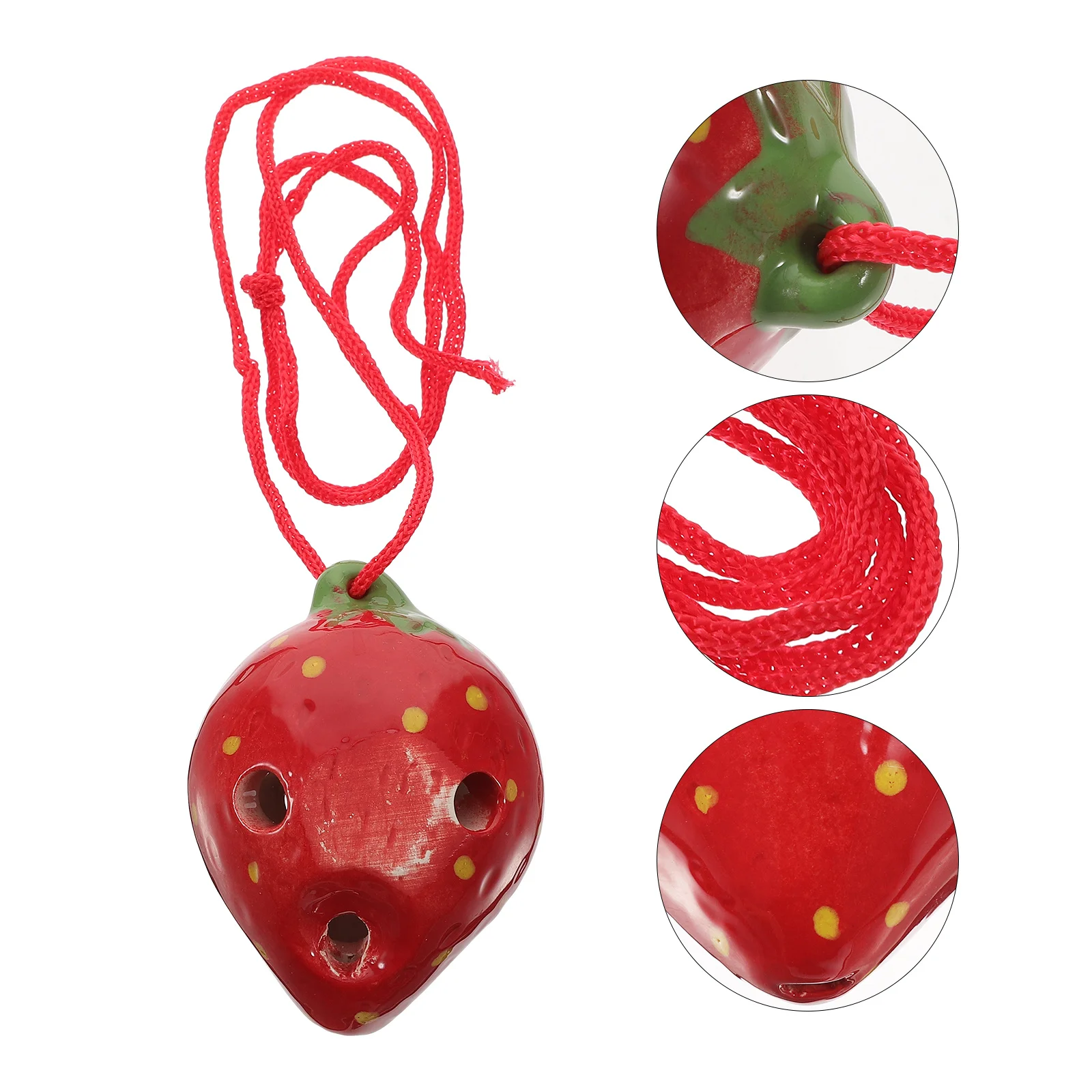 

1Set 6-Hole Ocarina Beginner Practice Musical Instrument Solid Durable Strawberry Design Wind Instrument for