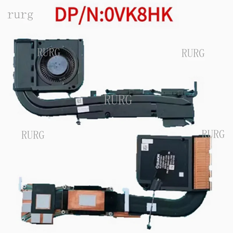 R+  For DELL Precision 5521 3561 Laptop CPU Cooling Fan with Heatsink 0VK8HK VK8HK