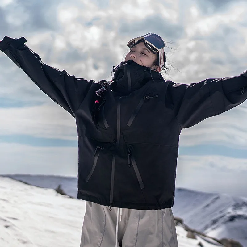 2025 3L بدلة تزلج مقاومة للماء ناقص 30 °   بنطال تزلج Fleec e Thick ened للرجال والنساء سترة كبيرة ومسمونة OT4