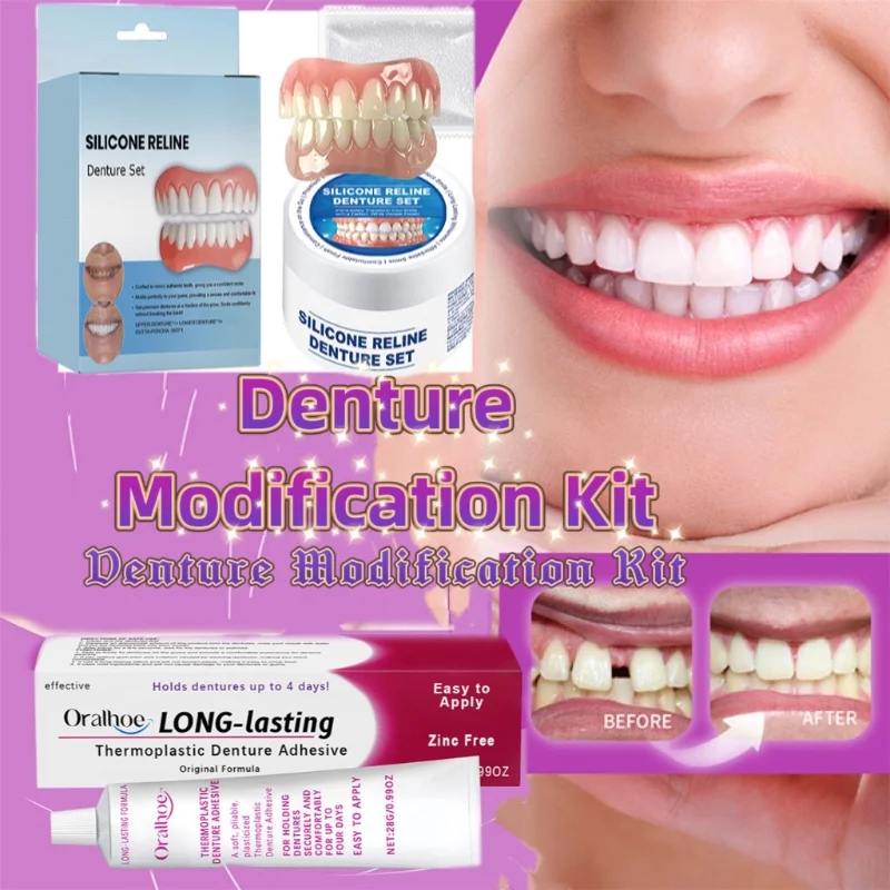 Thermoplastic Denture Adhesive Long-lasting Denture Fixing Adhesive Improve Comfort Denture Modification Kit Denture Care