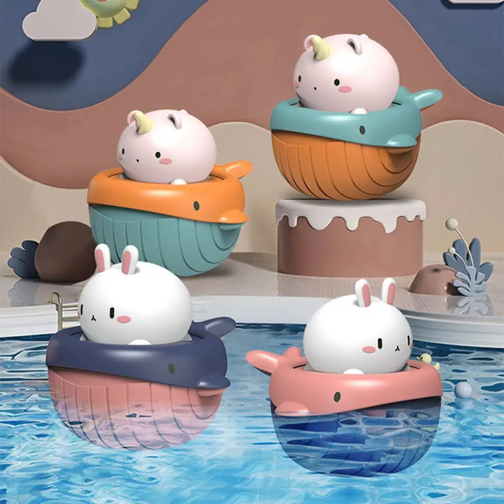 

Baby Wind-up Shower Bath Toy Cartoon Rabbit Whale Water Play Toy Vibrant Color Funny Toddler Boys Girls Shower Toy