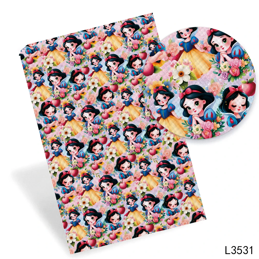 Disney Princess Encanto Cartoon Printed Faux Leather 30X136cm/roll for DIY Hairbows Craft Handmade Materials