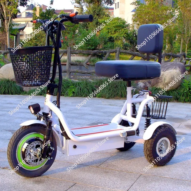 1-Piece Elderly Electric Tricycle with LCD Screen, 3-Wheel Adult Scooter for Home Leisure, Compact & Safe