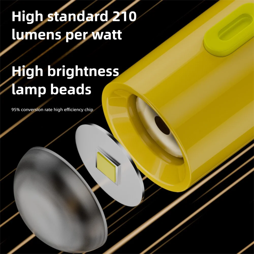 230 High Lumens Type-C Mini Flashlight Portable with Lanyard LED Flashlight Plug and Play Keychain Flashlights Outdoor Lighting