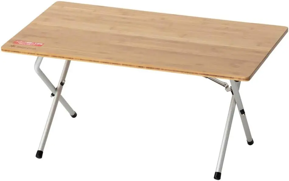 Snow Peak Single Action Table Low, LV-100TR, Designed in Japan, Made of Laminated Bamboo, for Indoor Outdoor Use, Lifetime Produ