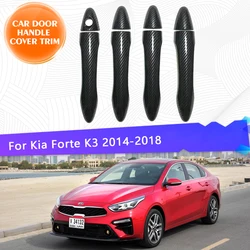 For Kia Forte Cerato K3 YD 2014~2018 Car Door Handle Cover Trim Sticker Styling Protector 4 5door Car Exterior Parts Accessories