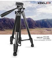 KINGJOY 189CM Travel Self Camera Aluminum Tripod With Quick Plates,360° Head For Camera LED Light Flash Phone Projector Softbox