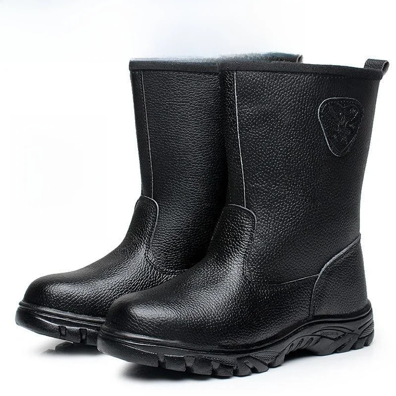 

Oil Field Safety Boots High Tubular Steel Toe Cowhide High Help Resistant to Oil And Welding Home And Daily Use Prot...