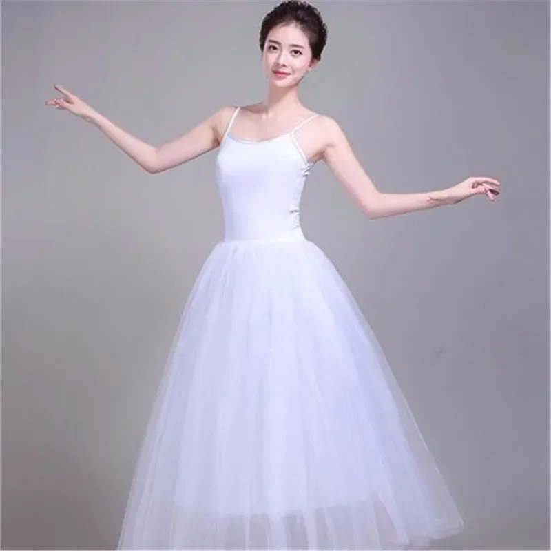 Vestido largo de Ballet para niños y adultos, faldas de práctica de fiesta, trajes de baile de moda, nuevo