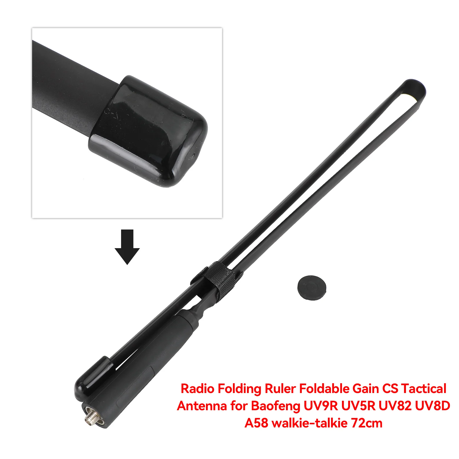 

Artudatech 72CM SMA Female Foldable Tactical Dual-Segment Antenna for UV9R UV5R UV82 UV8D