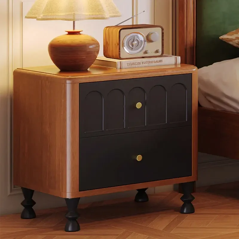 Bedroom Unique Bedside Tables Wooden Drawer Luxury Advanced Bedside Tables Retro Style Mesillas De Noche Full Bedroom Furniture