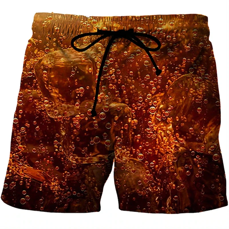 Bier 3d Grafische Korte Broek Mannen Zomer Hawaii Vakantie Surf Zwembroek Kids Casual Strand Shorts Snel Droog Ijs Shorts Unisex Kleding