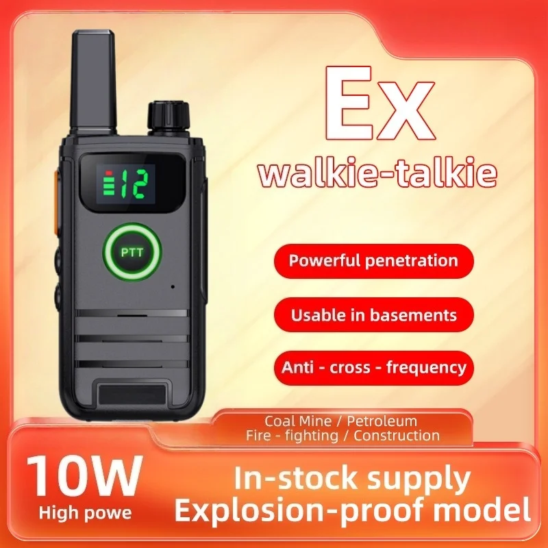 Mini Walkie Talkie 2 Pack with LCD Screen PMR FRS Licence-Free Rechargeable Type-C 2 Way Radio for Restaurant Hotel Retail Store