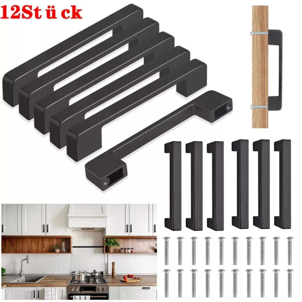 Metallgriffe im Bogen-Stil, Edelstahl, Schranktür, Schubladengriffe, Modern, Schlicht, für Möbelbeschläge, 12 Stück