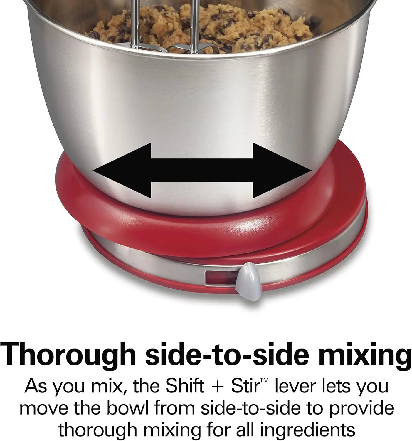 خلاط يدوي كلاسيكي أحمر 4 كوارت 6 سرعات وعاء سريع الانفجار بقية 290 وات خلاط مطبخ بقوة الذروة