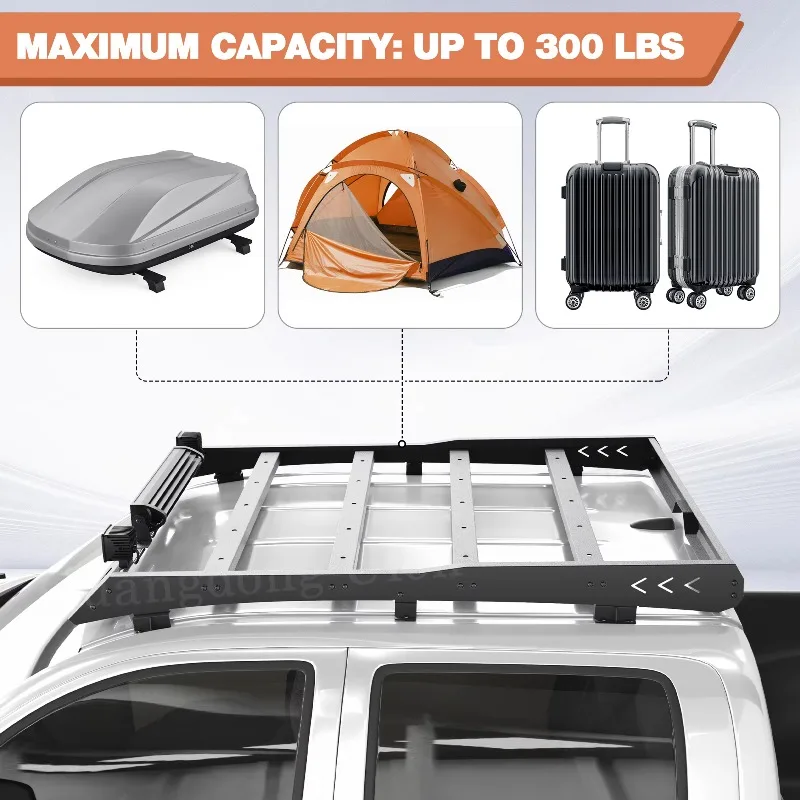 Steel Roof Rack with LED 4X4 Off-Road Car Parts Crossbar for Pickup Truck Roof Trunk for Toyota Hilux Revo 2018