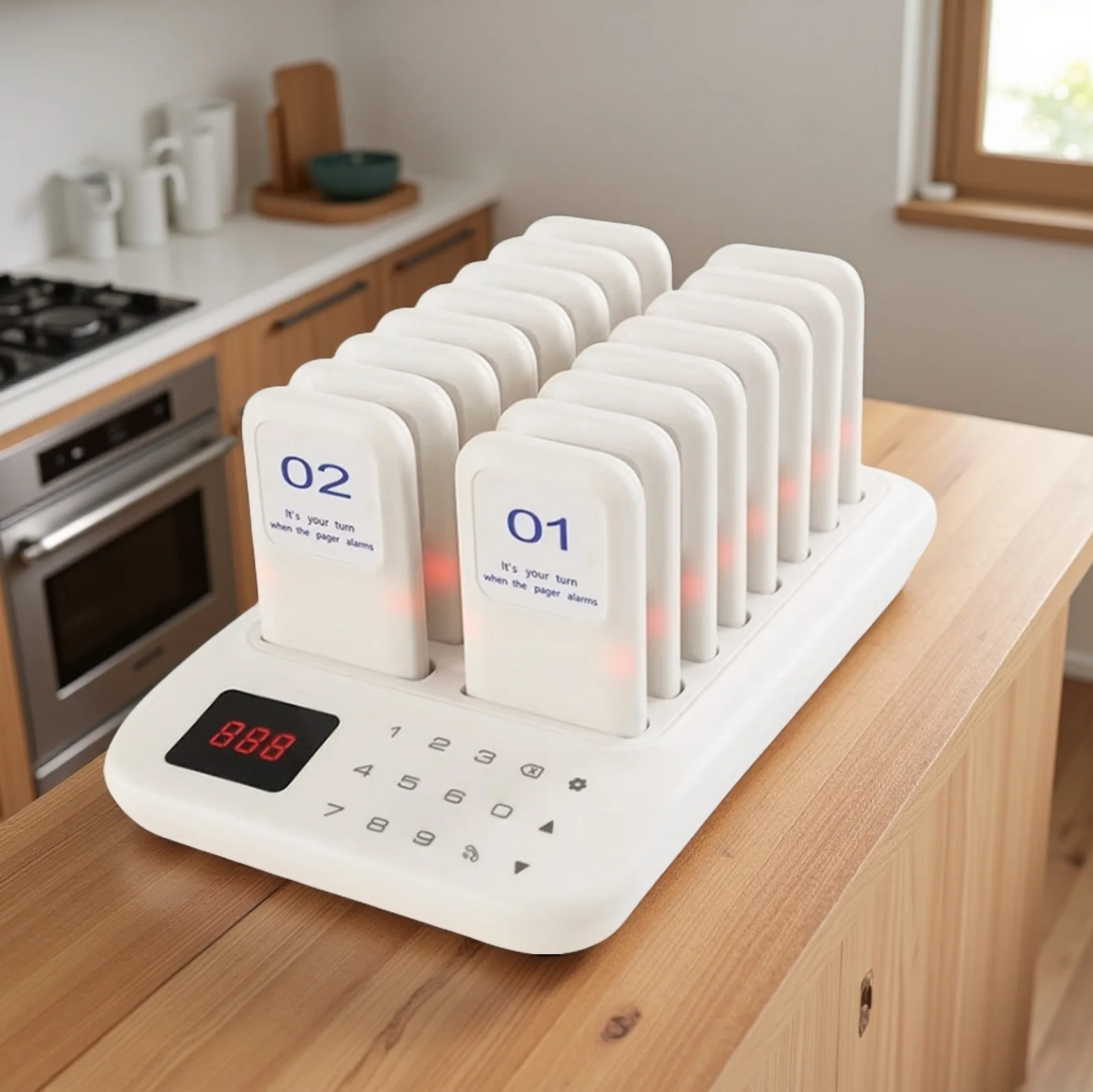 Restaurant Pager System, 16 Wireless Pagers for Restaurants, Vibration, Flashing and Buzzer, Pagers for Bar, Hotel,Truck