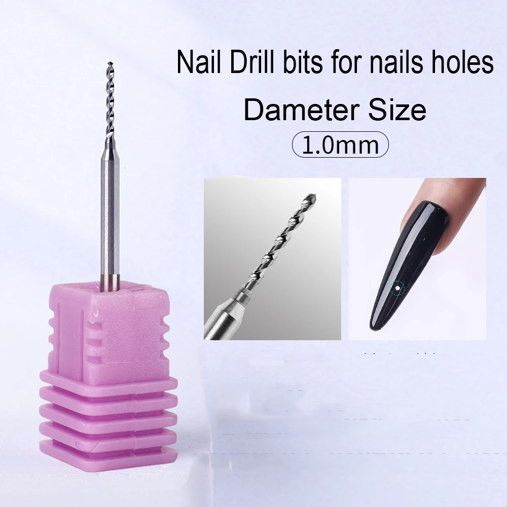 1mm/1,2mm 2 stücke Nagel Bohrer Pierce Bit für Nagel Löcher Wolfram Stahl Nagel Perforation Schleifen Kopf schleifen Bit Maniküre Werkzeuge # r – Detail 2
