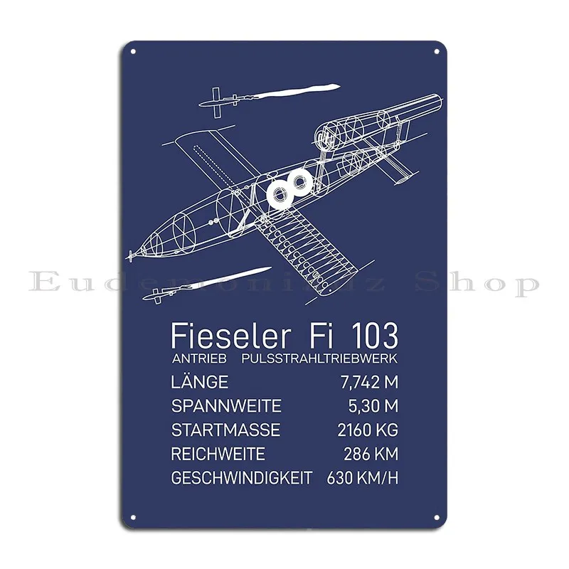 V 1 Flying Bomb German Ww2 Diagram Information Metal Plaque Poster Printing Wall Plaque Wall Decor Wall Decor Tin Sign Poster