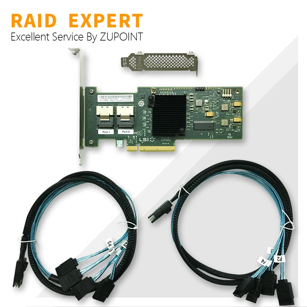 

ZUPOINT LSI 9210-8i RAID Controller Card 6Gbps SAS HBA FW:P20 9211-8i IT Mode ZFS FreeNAS unRAID RAID Expander 2* SFF 8087 SATA