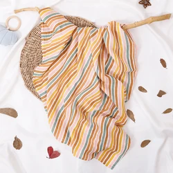HappyFlute New 120*110CM Skin-friendly&Soft Muslin Pure Cotton Fiber Baby Swaddle Newborn Blanket Baby Infant Wrap