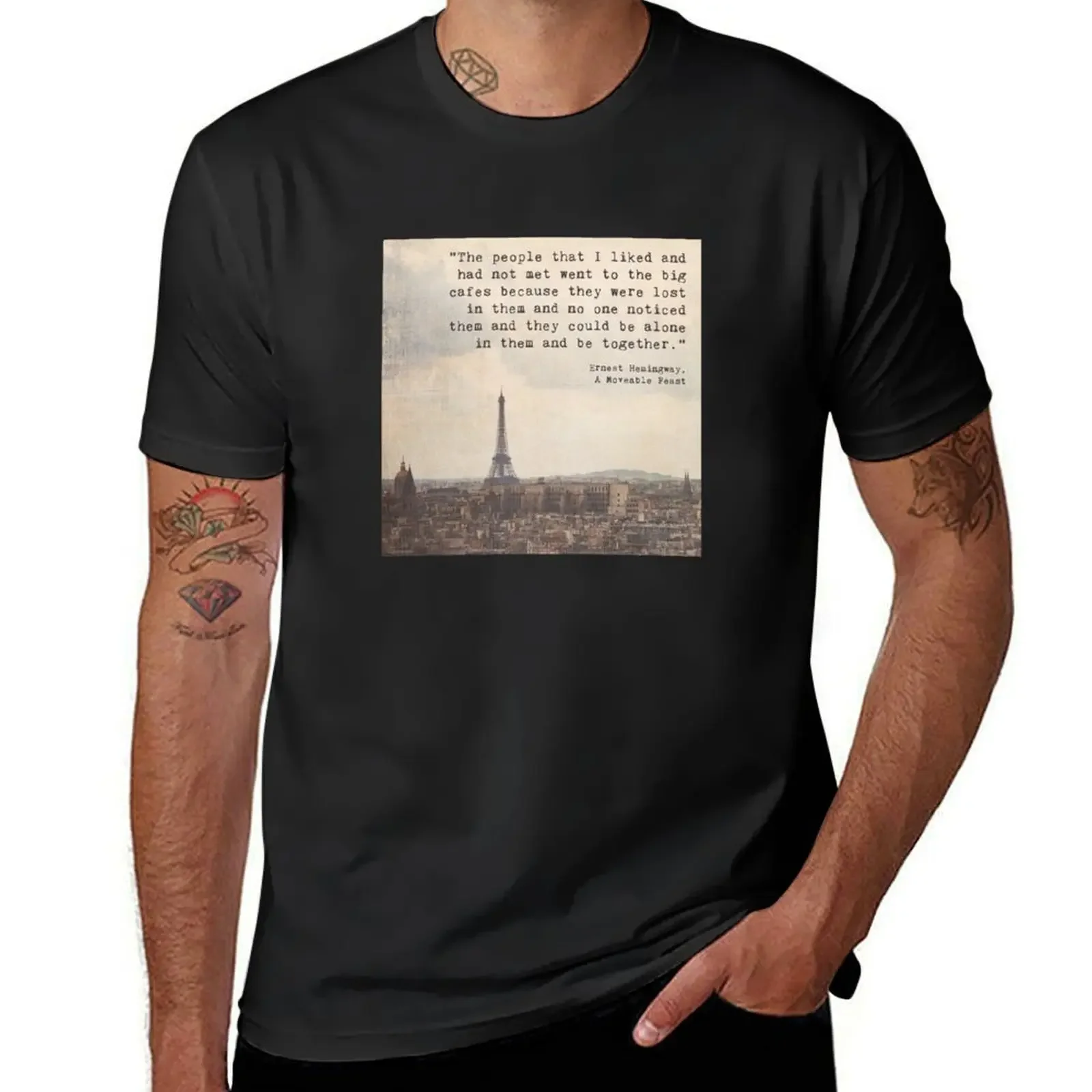 

Hemingway in Paris T-Shirt designer shirts basketball graphic tees blanks funny t shirts for men