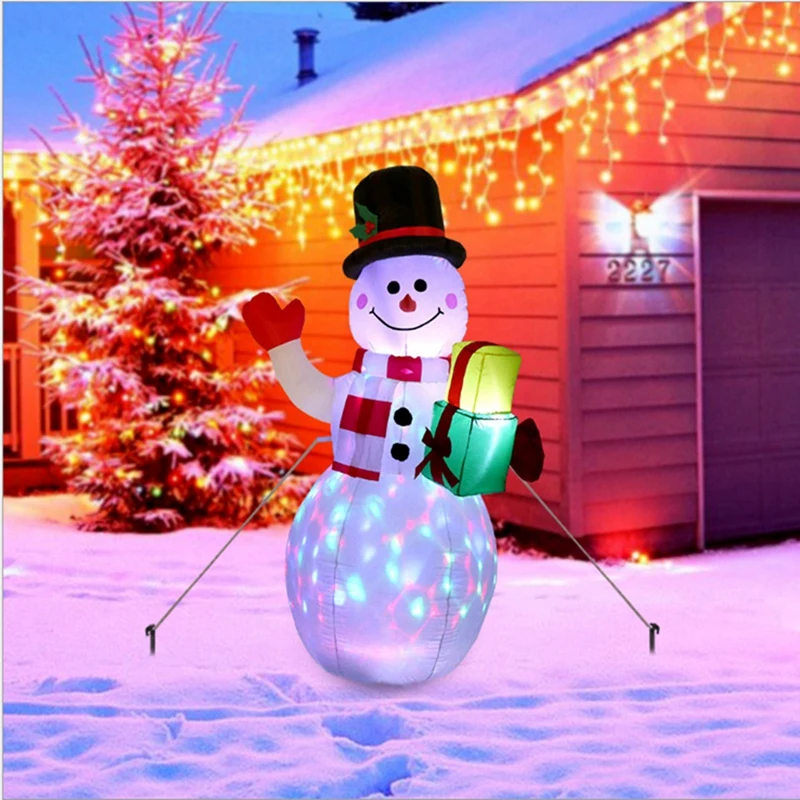 150Cm LED Illuminated Inflatable Snowman Air Pump Night Lamp Inflatable Toys Indoor Outdoor Christmas Decor