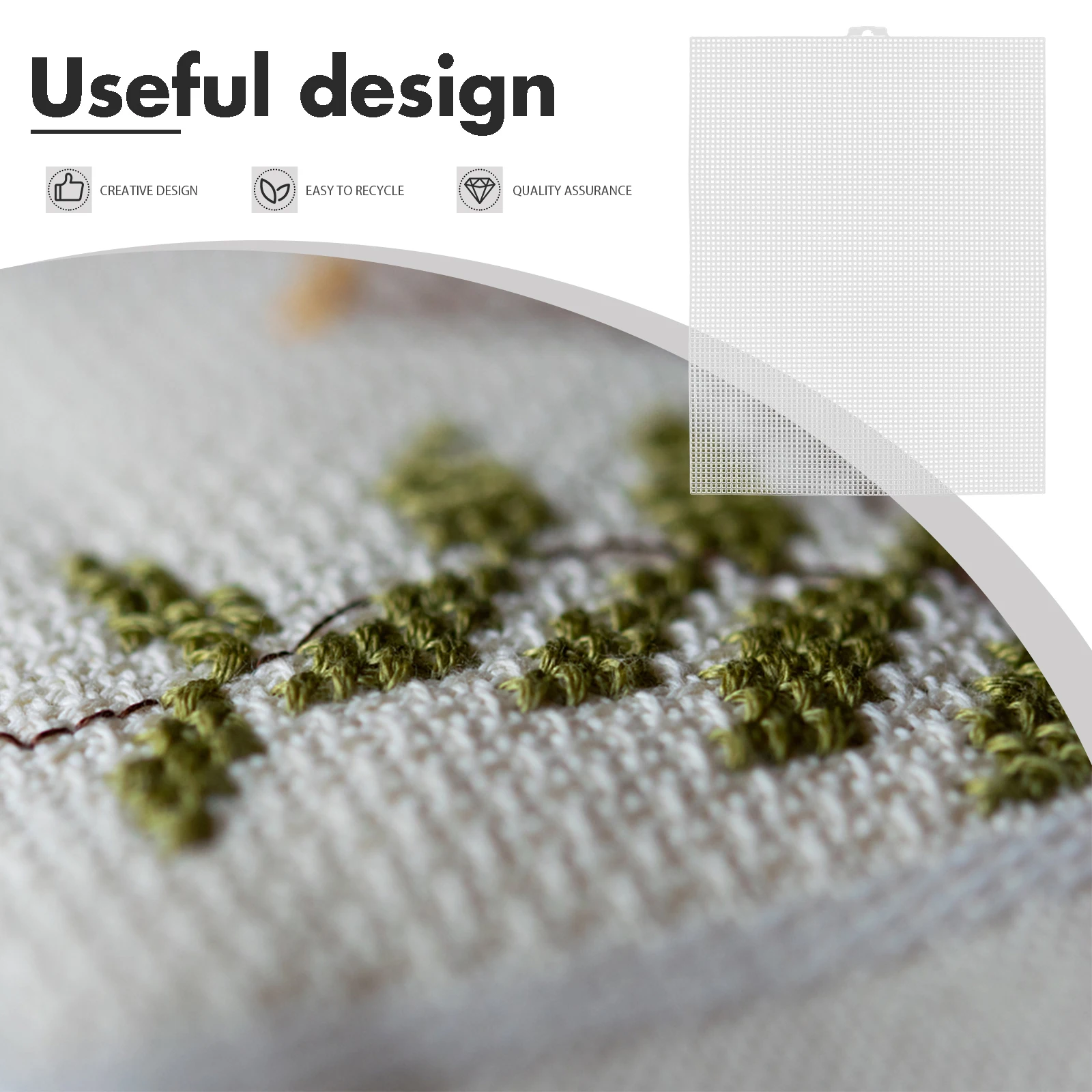 

2 Pcs Embroidery Cushion Fabric Cloth Linen Portable Gridding Mesh Plastic Supplies