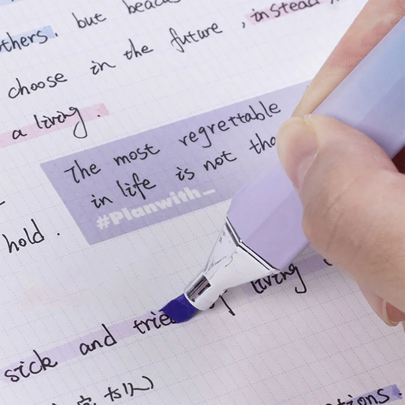 Dopamine Highlighter Set, 4 Colors Pastel Marker Pens for School Students Note-Taking, Cute Stationery Supplies