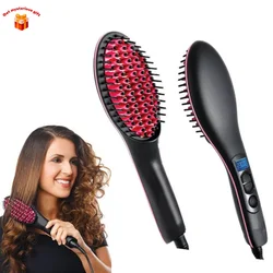 Spazzola lisciante elettrica per capelli pettine caldo piastra per capelli a temperatura regolabile pettine riscaldante per capelli professionale da donna