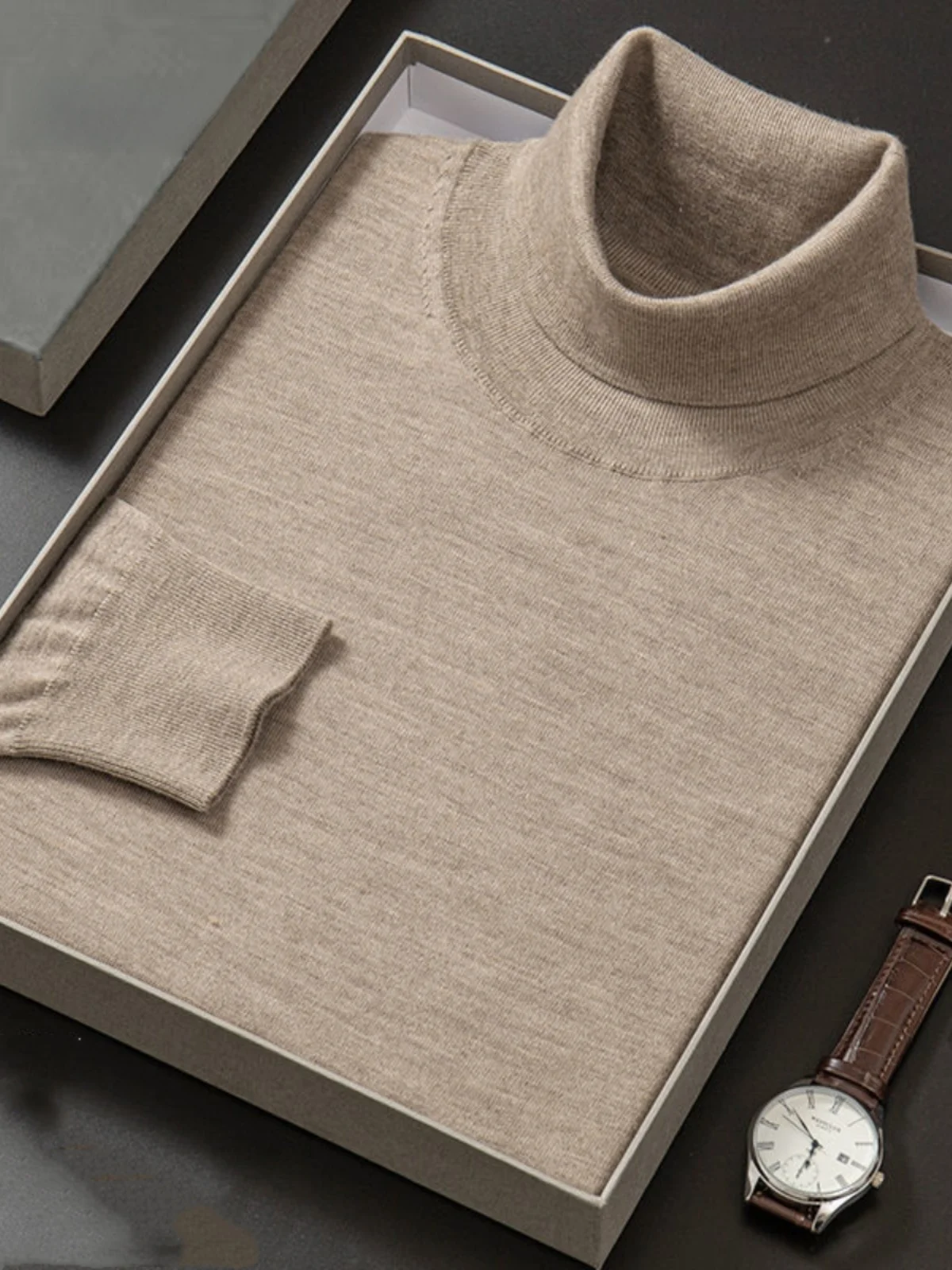 

Eorduo мужской вязаный тонкий свитер с высоким воротником весна осень Sle большой размер повседневный модный мягкий материал Busin повседневный