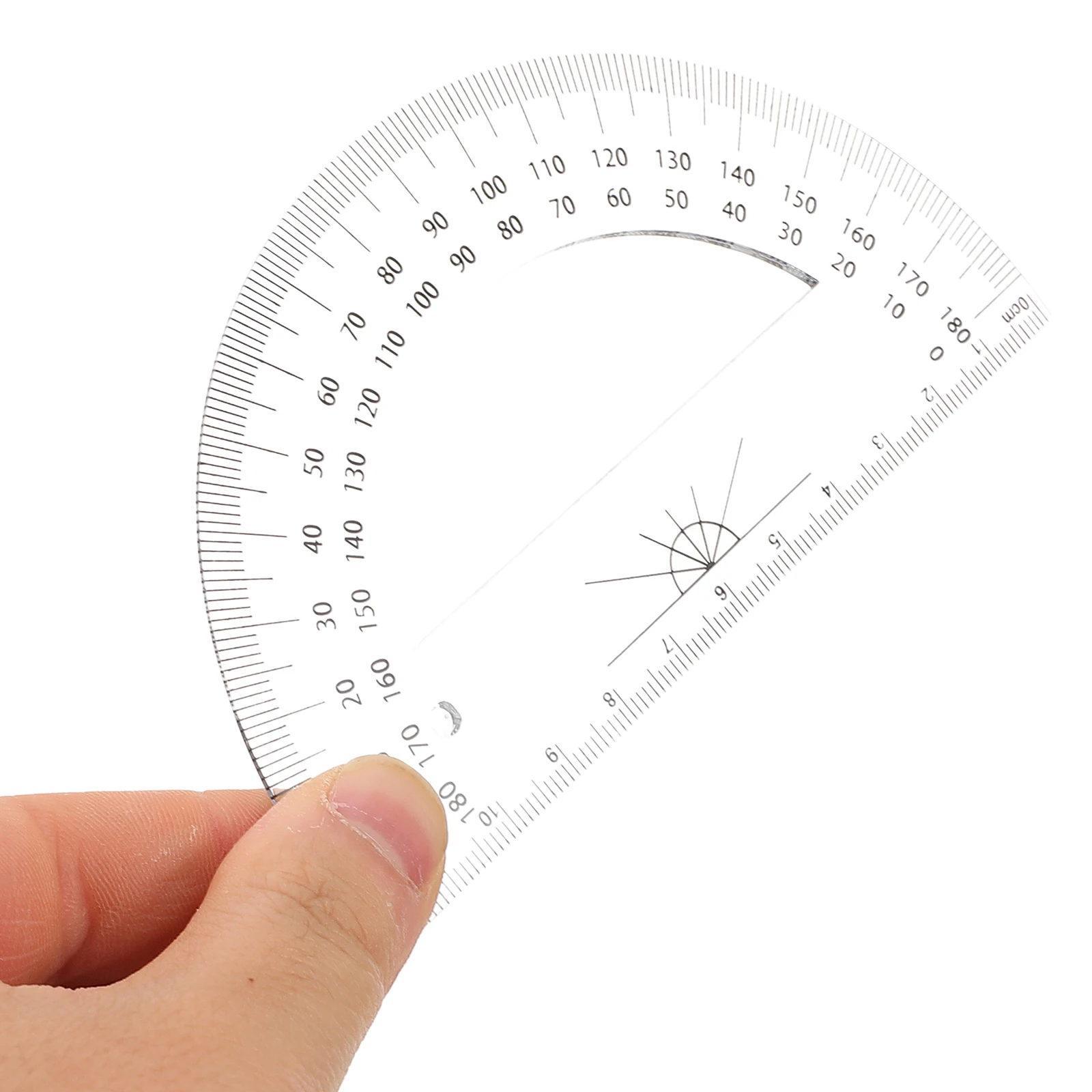 5pcs Protractors Plastic Transparent 180 Degrees Half Circle for Student Math Geometry Lesson Stationery Tools
