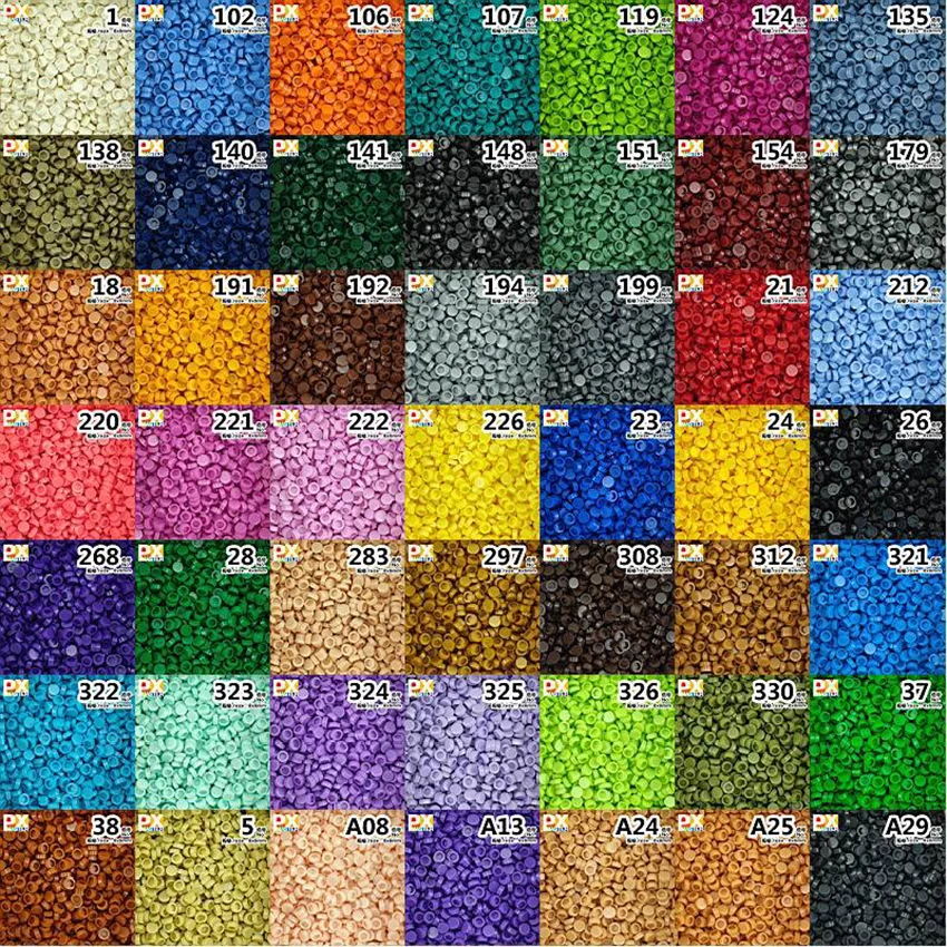 300/500/900pcs Tile 1x1 Round DIY Building Blocks Bricks 58 Colors Educational Creative Toys for Children Compatible With 98138