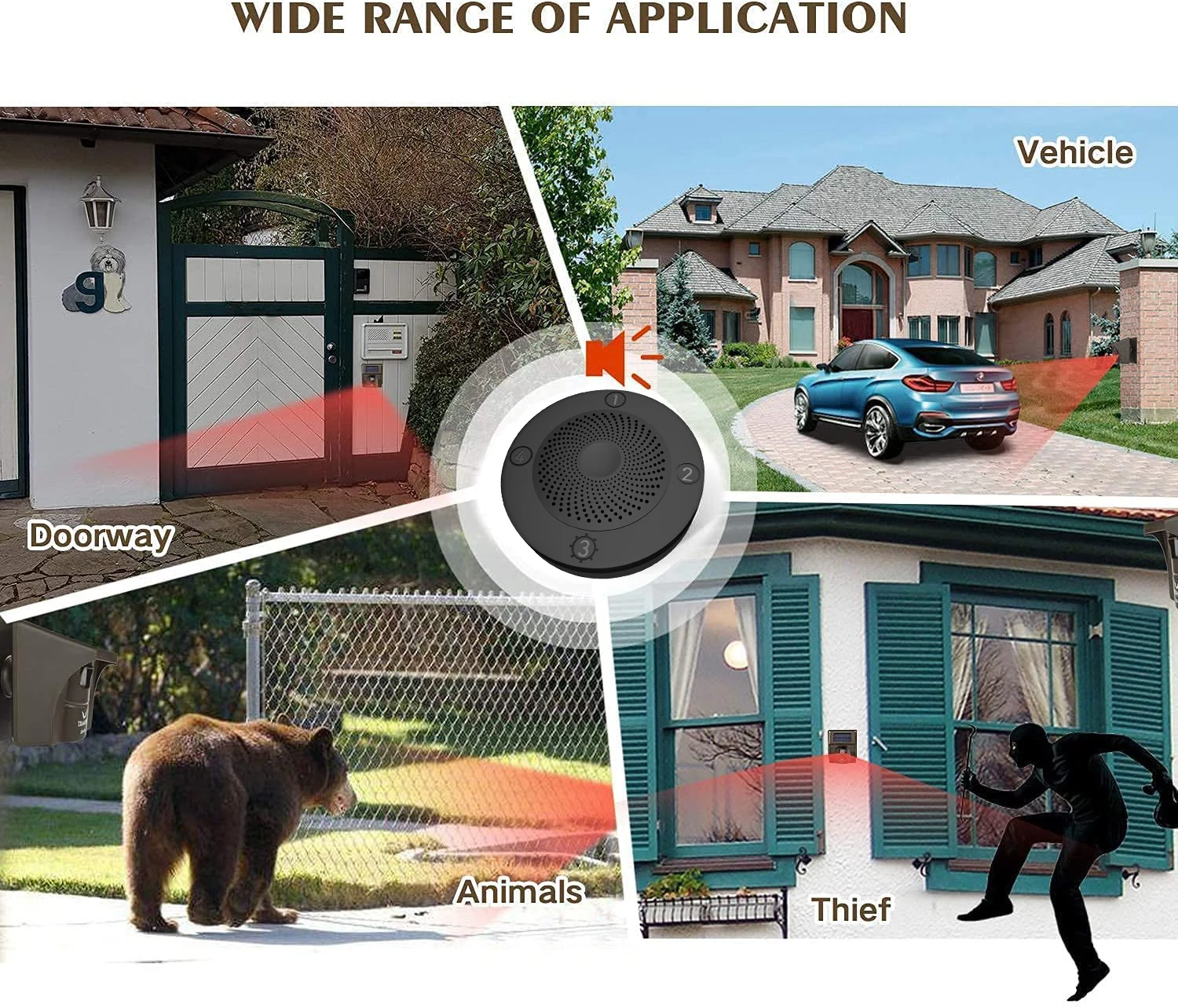 800M Long Range Solar Wireless PIR Motion Sensor Detector ABS Smart Home Door Sensor Intruder Alarm System Driveway Alarm CE FCC