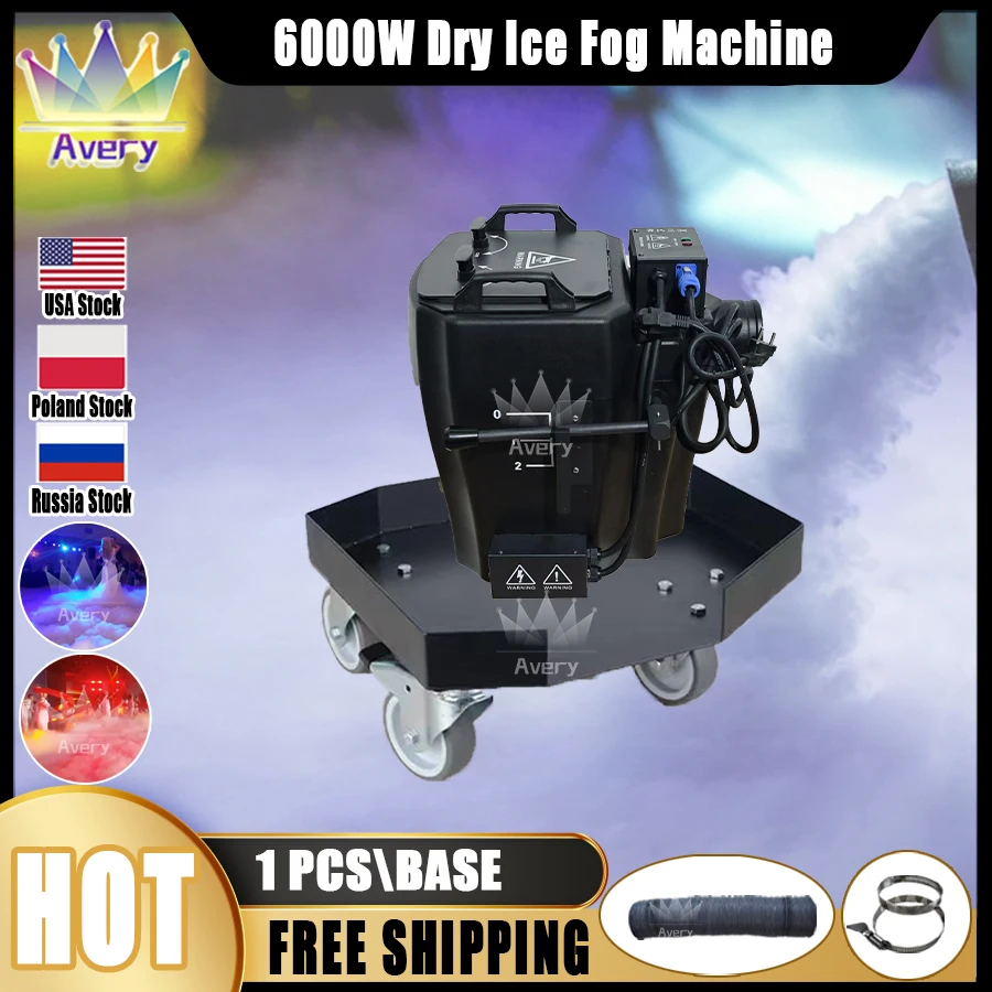 No Tax 1Pcs 220V/110V Stage Special Effects 6000W High Power Low Lying Ground Smoke Fog Machine With 1 Tray DMX Dry Ice Machine