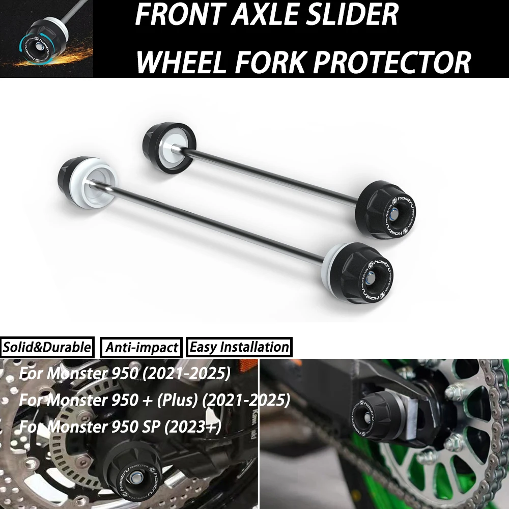 For Ducati Monster 950 Plus / SP 2021-2025 Front Rear Wheel Axle Fork Crash Slider Motorcycle Accessories Stand Swingarm Spools