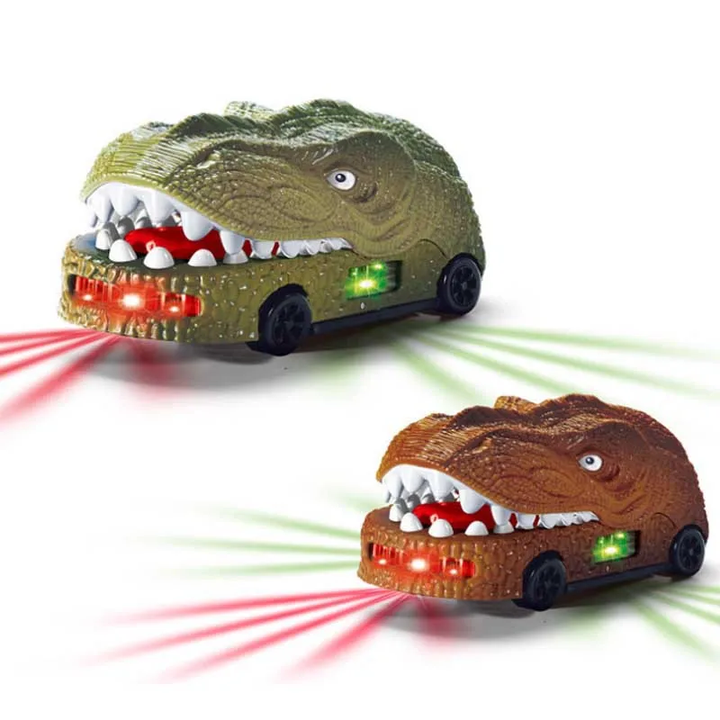 Children's Electric Gimbal Jurassic Dinosaur Car Toy Simulation Tyrannosaurus Rex Car With Lights Music Boys Interactive Toys