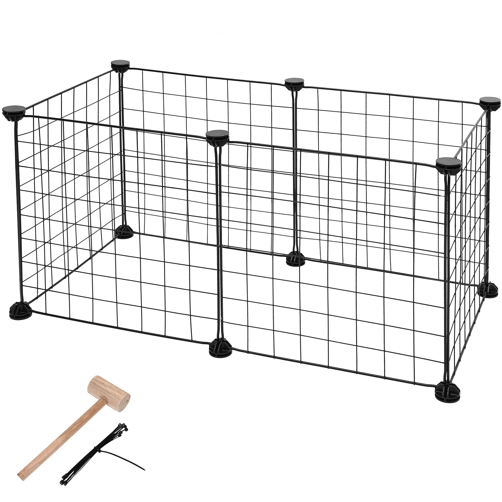 

Pet Fence Cage 35X35 Portable Iron Dog Kennels Rabbit Crates Durable Slide Bolt Latch Safe Storage Travel