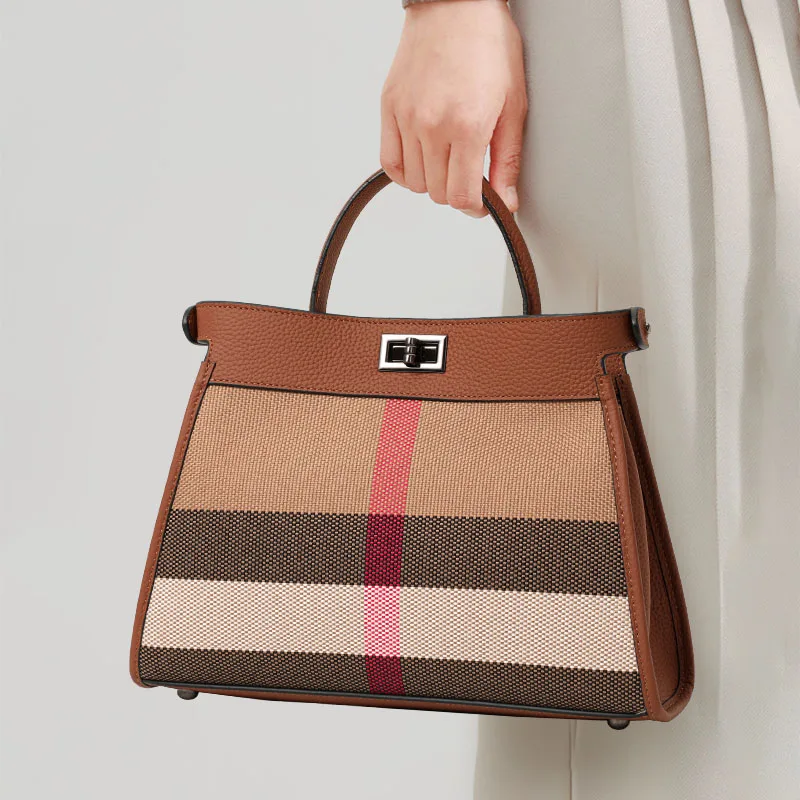 Aidani Classic Plaid Tote Bag for Women, 2026 New Style, Commute-friendly, Versatile, Large-capacity Crossbody & Shoulder Bag
